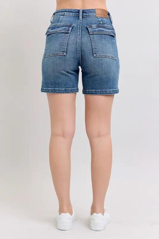 Full Size High Rise Denim Shorts Plus Size | Judy Blue by Trendsi