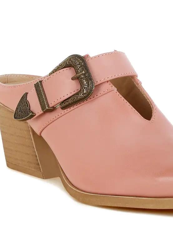 Holler Carved Buckle Statement Mules | Rag Company by Rag Company