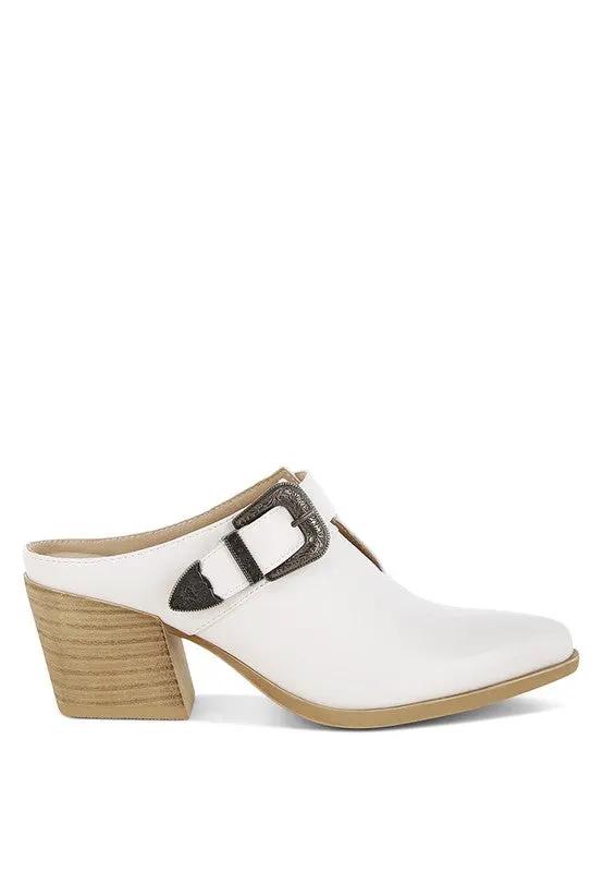 Holler Carved Buckle Statement Mules | Rag Company by Rag Company