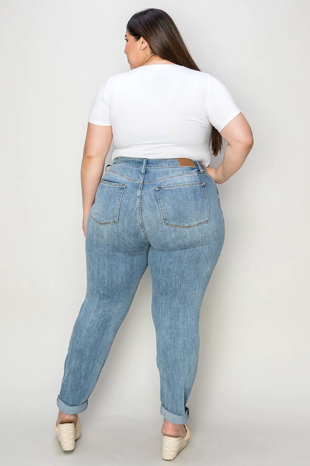 Full Size Cuffed Hem Slim Jeans | Judy Blue by Trendsi