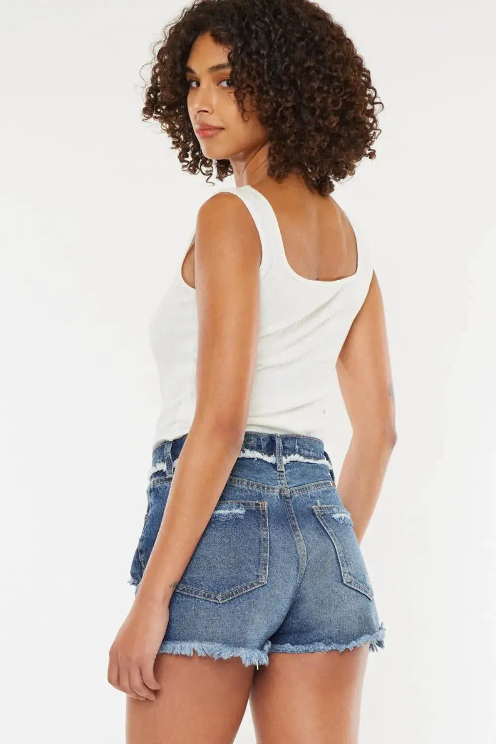 Distressed Button Fly Denim Shorts | Kancan USA by Trendsi