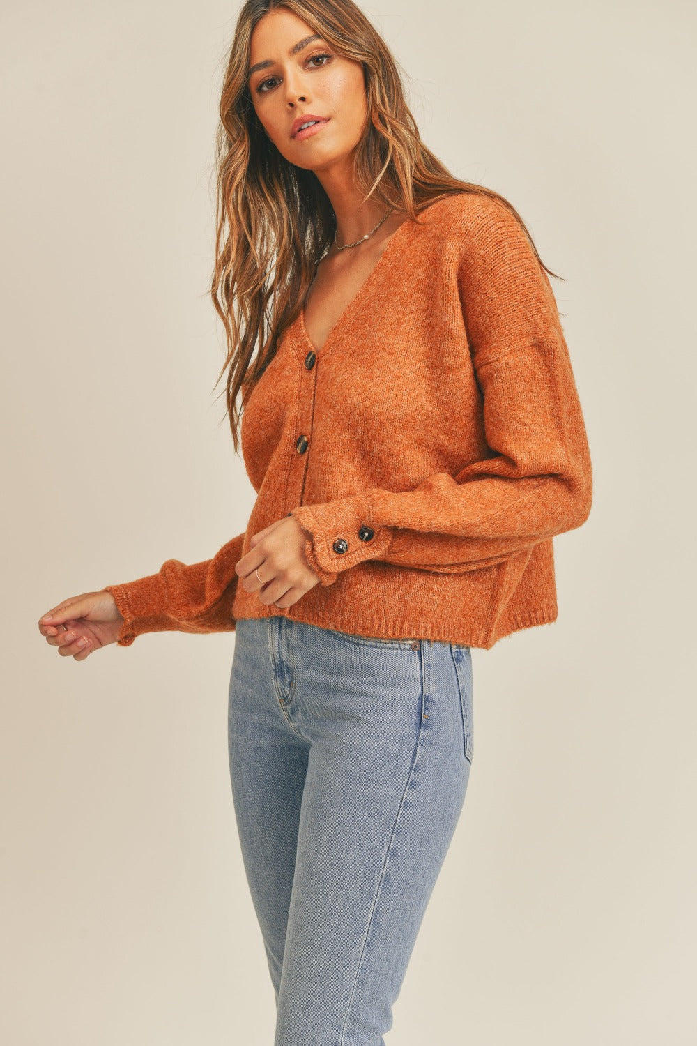 Long Sleeve Button Down Sweater Cardigan | MABLE