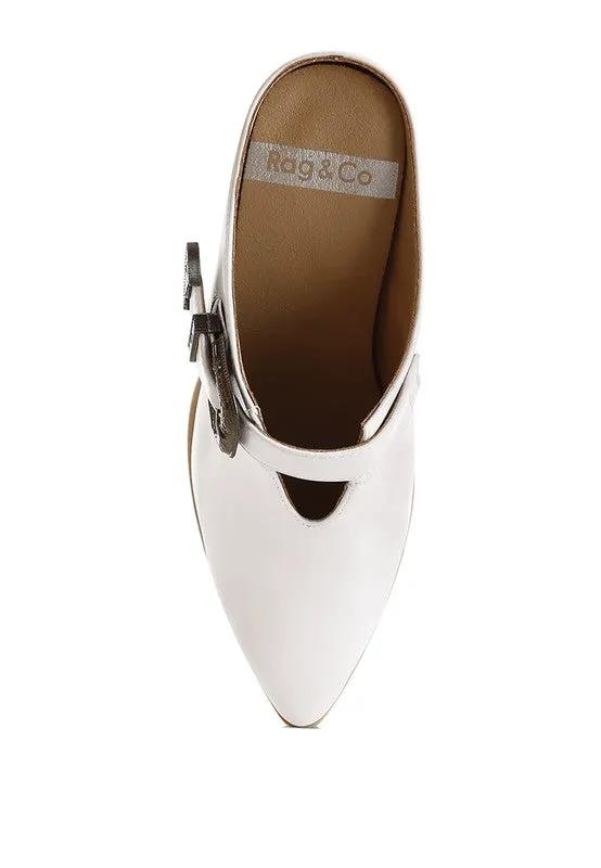 Holler Carved Buckle Statement Mules | Rag Company by Rag Company