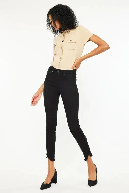 High Rise Frayed Hem Skinny Jeans | Kancan USA by Trendsi