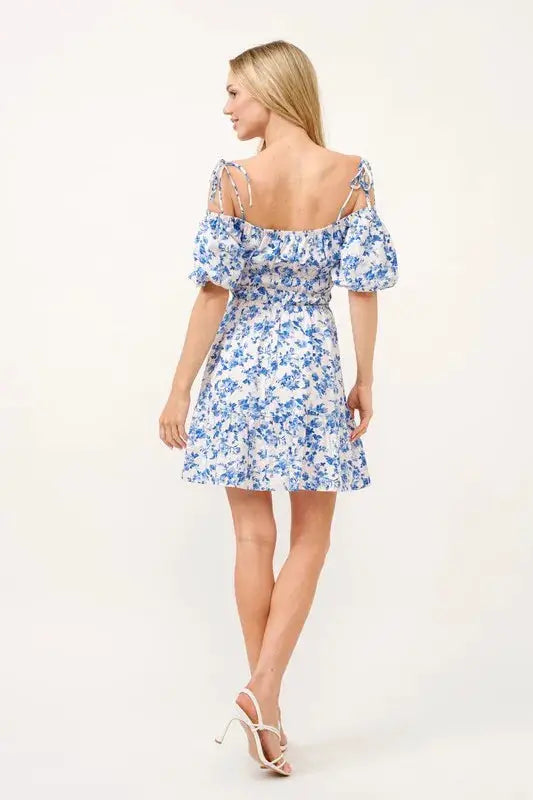 Off-Shoulder Bubble-Sleeve Dress | And The Why by Trendsi