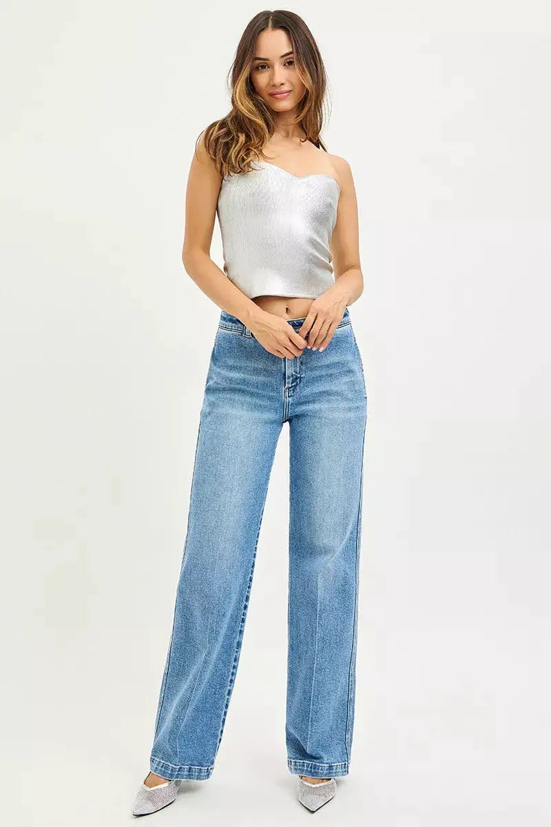 Slouchy Straight Jeans | RISEN by Trendsi