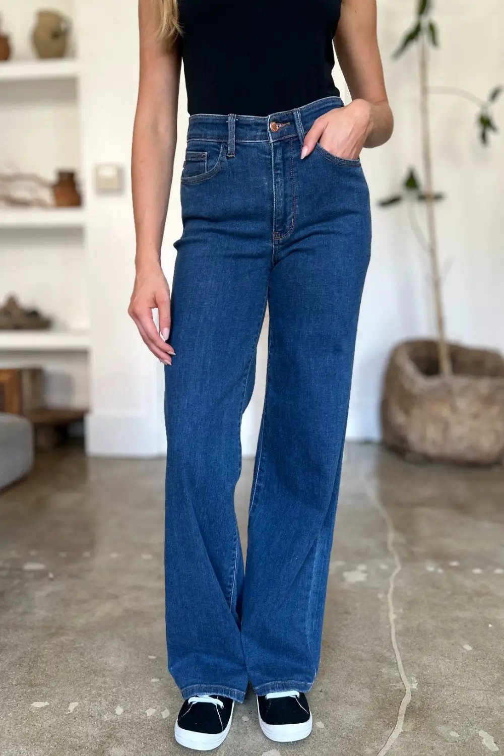 Full Size High Rise Straight Jeans | Judy Blue by Trendsi