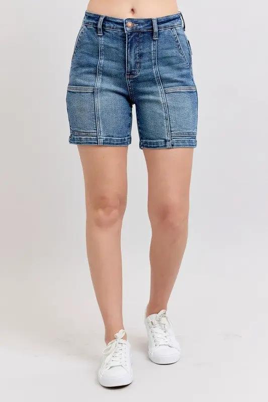 Full Size High Rise Denim Shorts Plus Size | Judy Blue by Trendsi