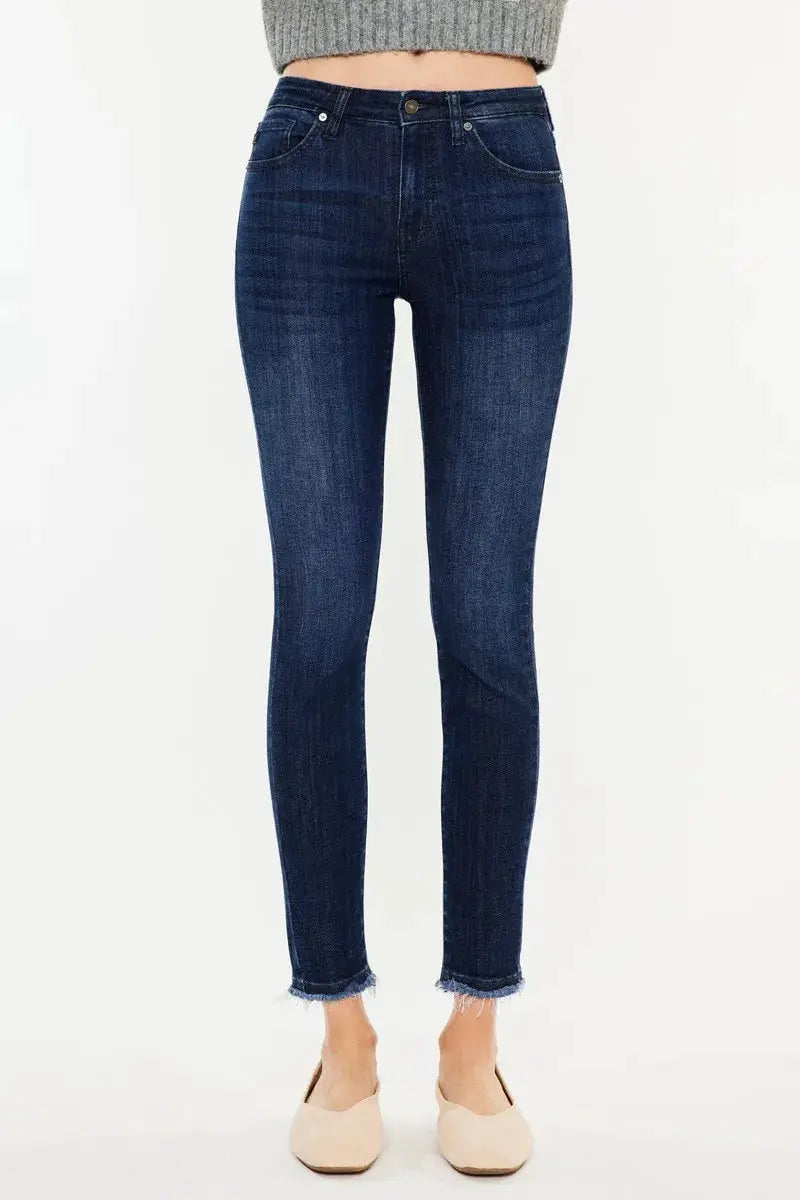 High-Rise Slim Fit Raw Hem Ankle Jeans | Kancan USA by Trendsi