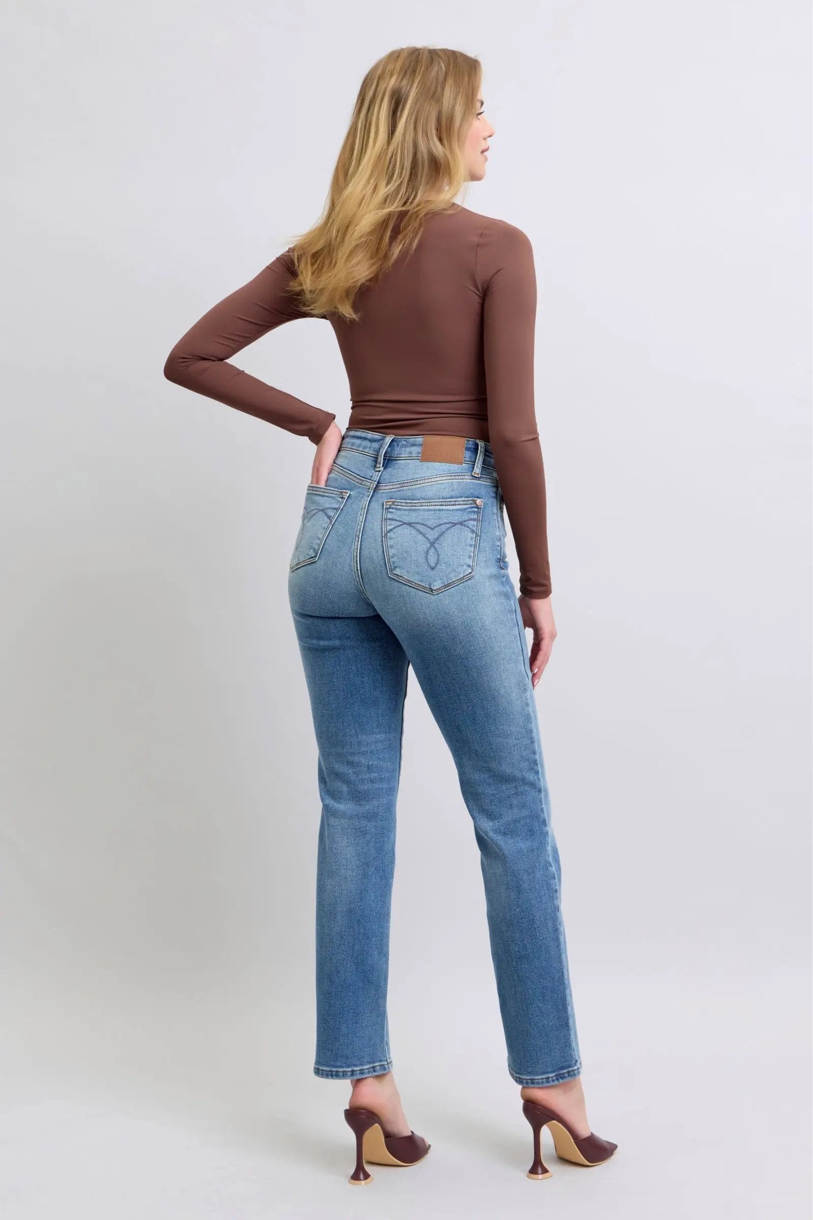 Full Size Run Vintage Wash Thermal Straight Jeans | Judy Blue by Trendsi