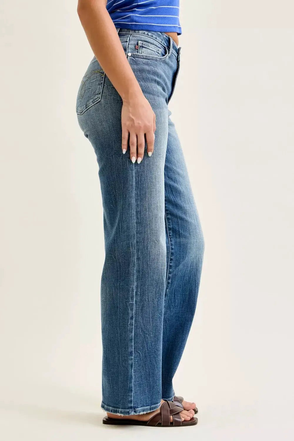 Mid Rise 90s Straight Jeans | Judy Blue by Trendsi