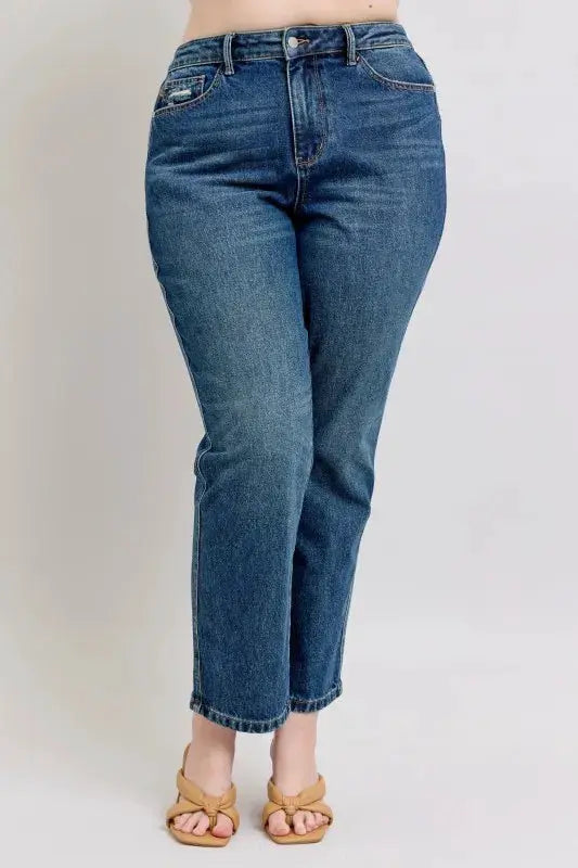 High Waisted Rigid Magic Straight Leg Jeans Plus | Judy Blue by Trendsi