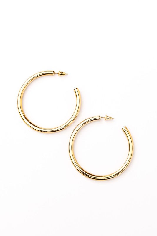 14K STAINLESS STEEL OPEN HOOP EARRINGS by Aili's Corner