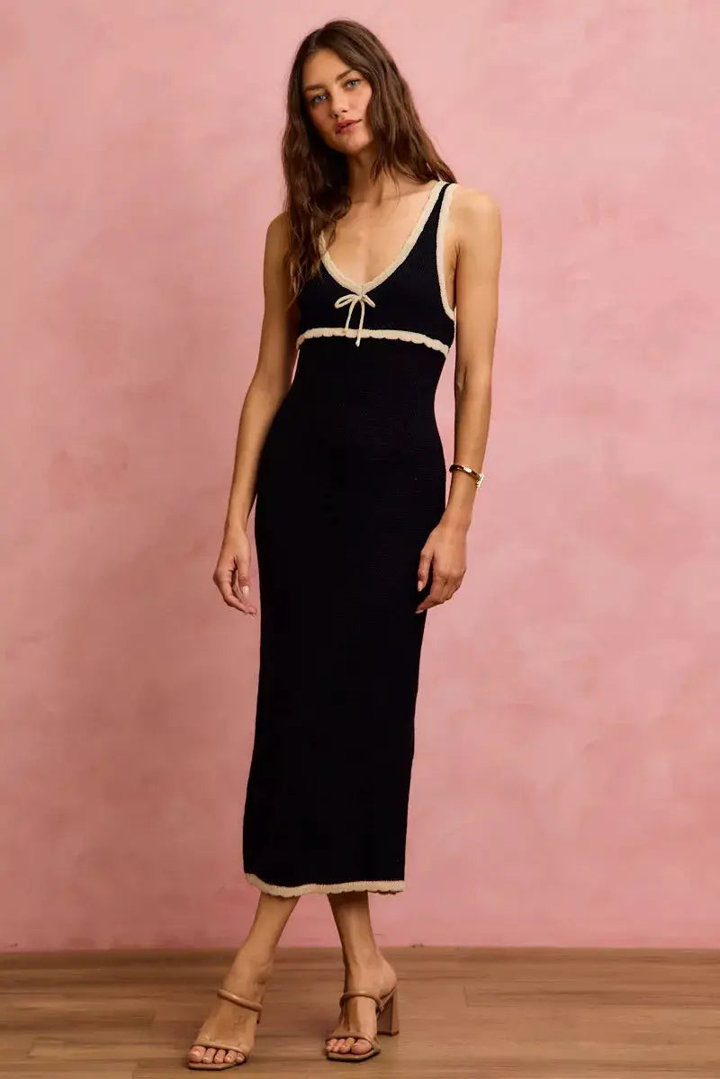 Knit Sweater Maxi Sleeveless Bodycon Resort Dress | SO ME by Trendsi