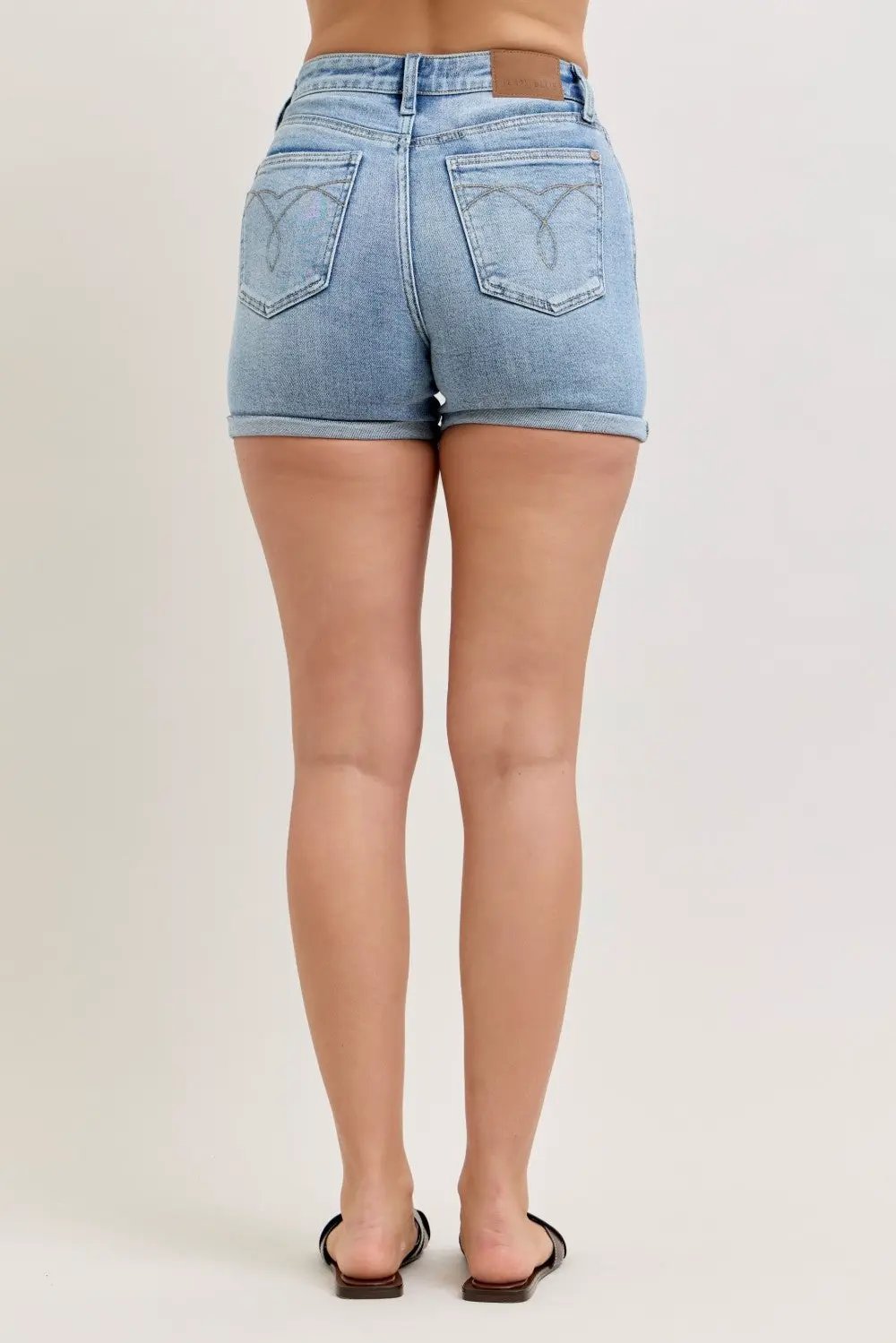 High-Waisted Slim Short with Cell Phone Back Pockets | Judy Blue by Trendsi