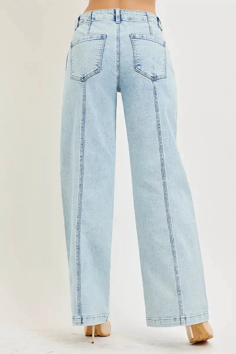 Slouchy Wide Leg Jeans | RISEN by Trendsi