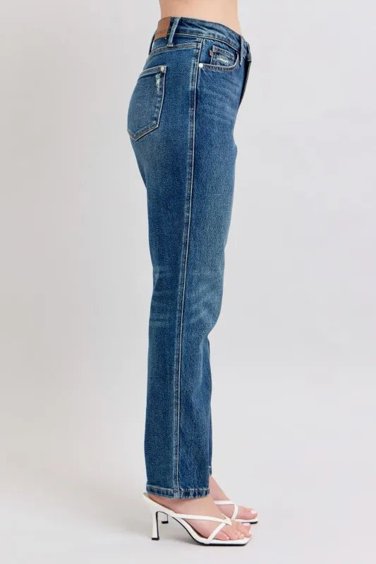 Rigid Magic non-distressed denim jeans side