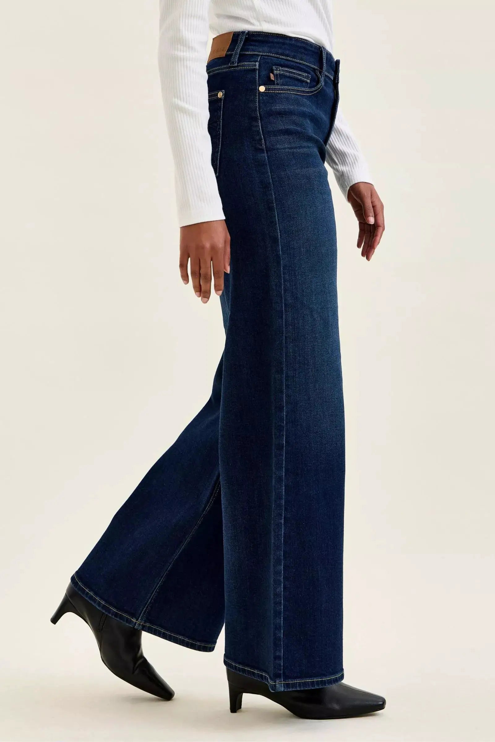 Judy Blue High-Waisted Wide-Leg Dark Wash Jeans by Trendsi