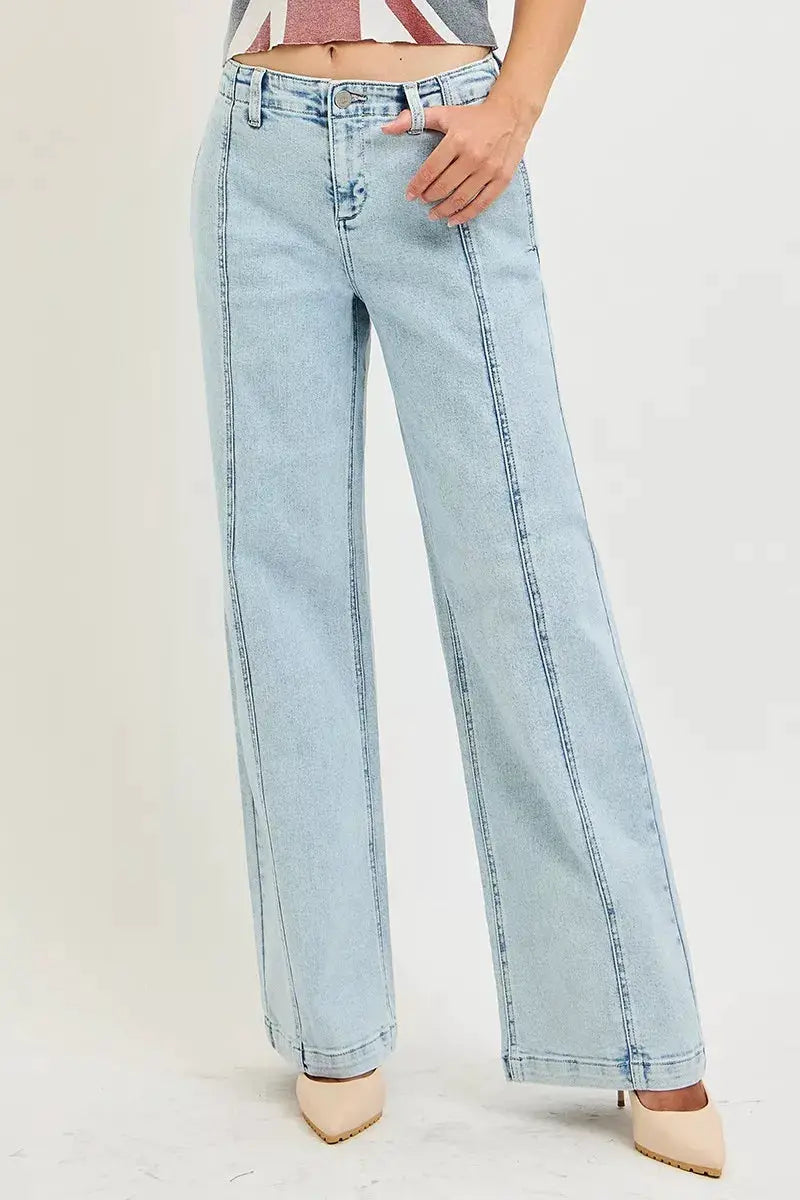 Slouchy Wide Leg Jeans | RISEN by Trendsi
