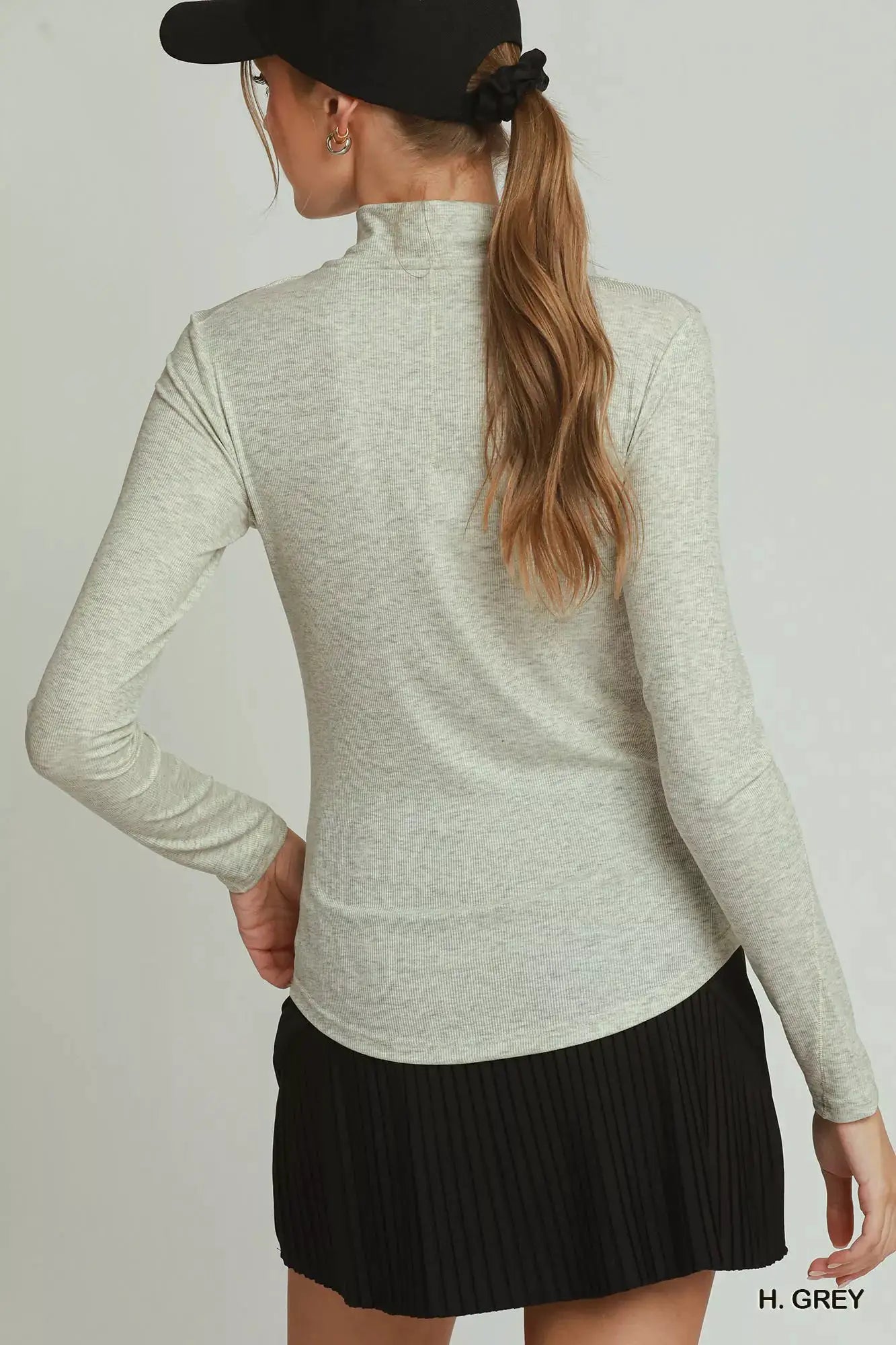 Umgee Long Sleeve Mock Neck Top by Trendsi