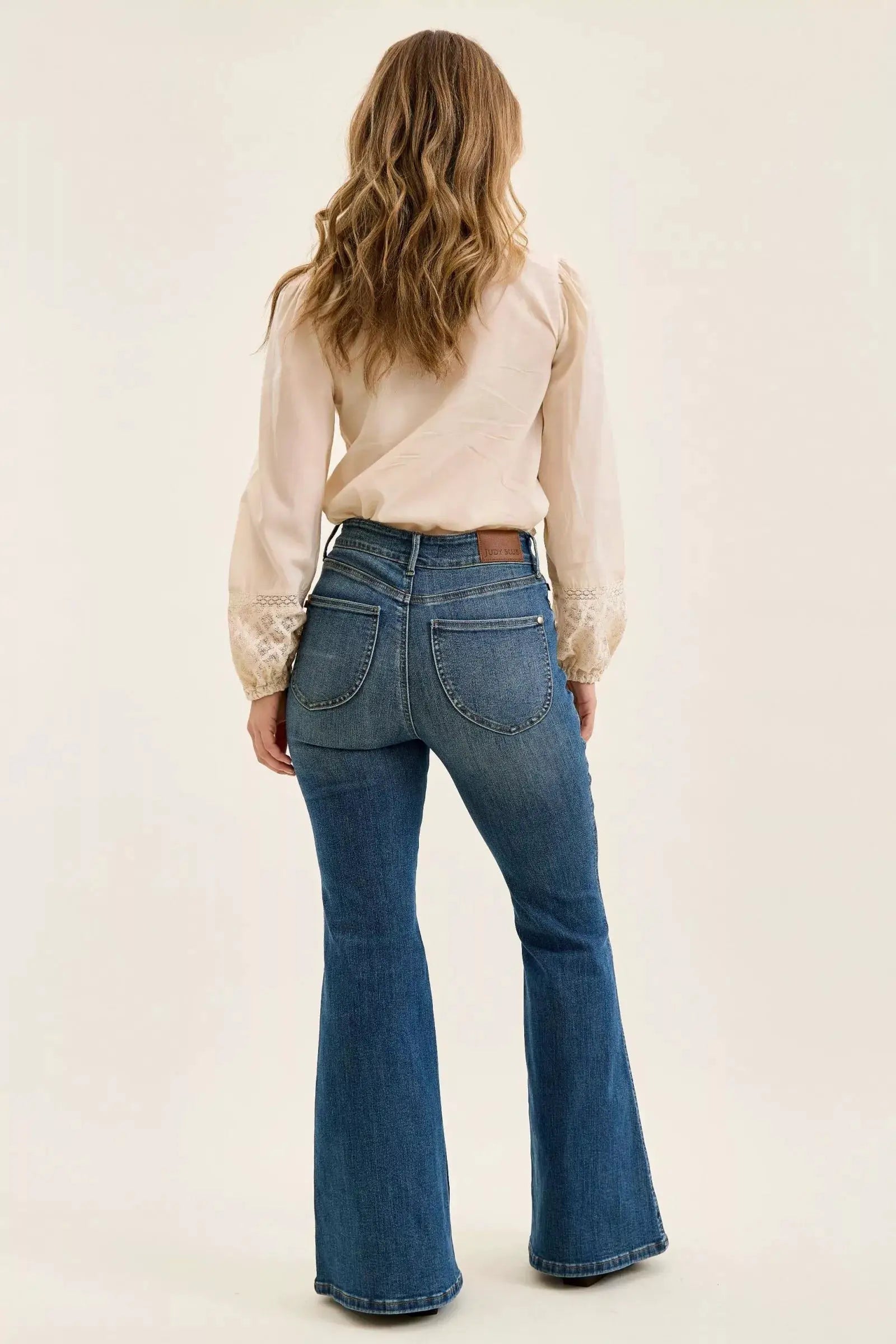 High Waist Double Button Tummy Control Flare Jeans | Judy Blue by Trendsi