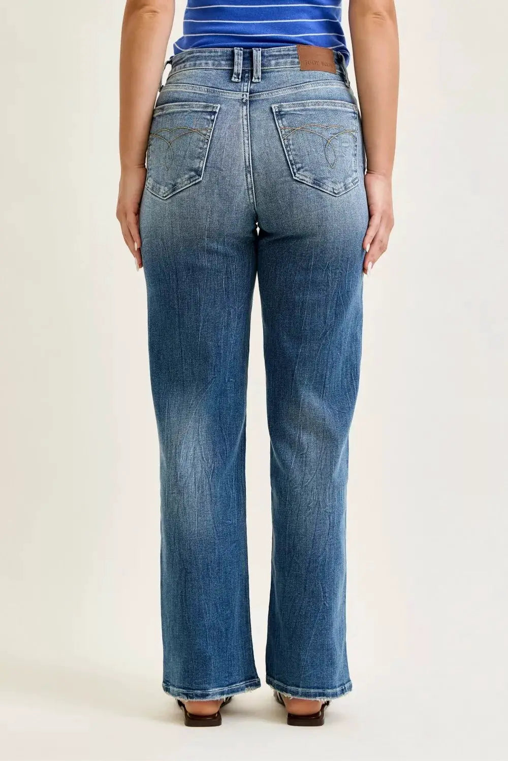 Mid Rise 90s Straight Jeans | Judy Blue by Trendsi
