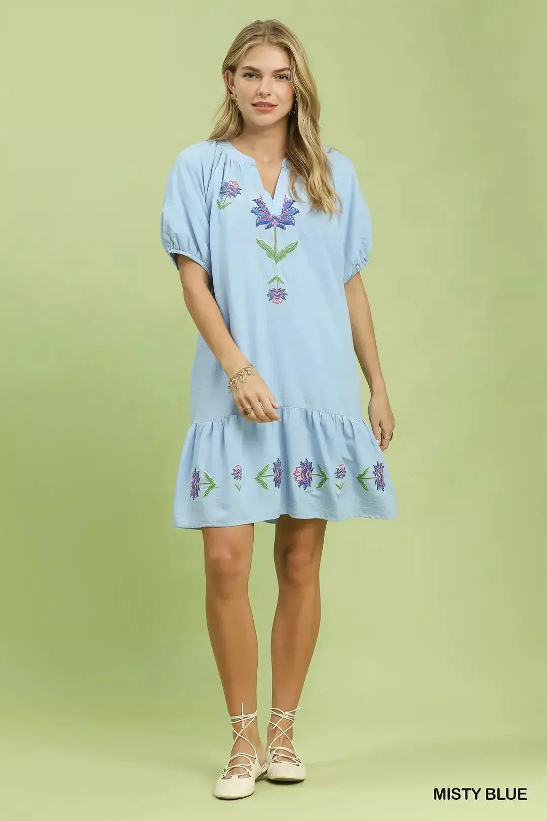 Embroidered Floral Babydoll Dress | Umgee by Trendsi