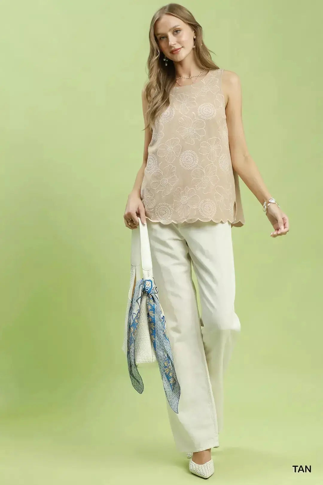 Floral Embroidered Sleeveless Top | Umgee by Trendsi