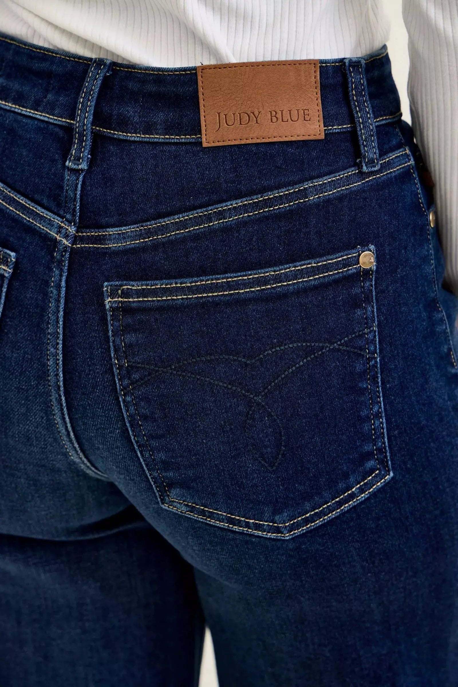 Judy Blue High-Waisted Wide-Leg Dark Wash Jeans by Trendsi